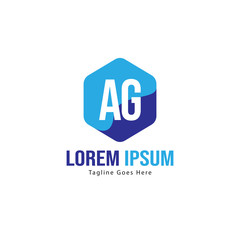 AG Letter Logo Design. Creative Modern AG Letters Icon Illustration