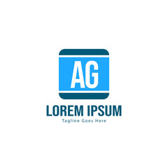 AG Letter Logo Design. Creative Modern AG Letters Icon Illustration