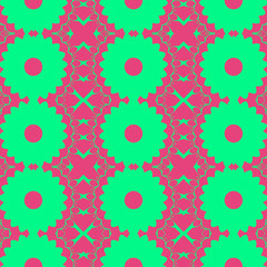 green and pink color floral spring pattern