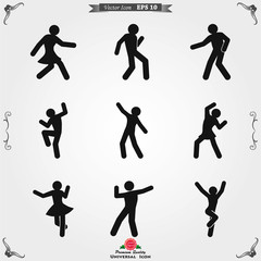 Dancing vector icon. Illustration on background, people dance