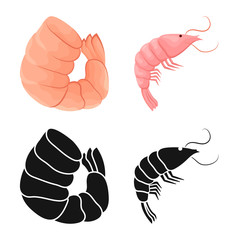 Naklejka premium Isolated object of appetizer and ocean symbol. Set of appetizer and delicacy stock vector illustration.