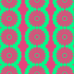 green and pink color floral spring pattern