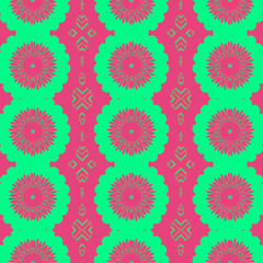 green and pink color floral spring pattern