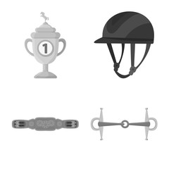 Vector illustration of race  and horse  icon. Collection of race  and racing  vector icon for stock.