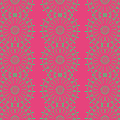 green and pink color floral spring pattern