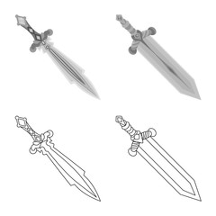 Vector design of game  and armor  logo. Collection of game  and blade  stock vector illustration.
