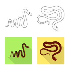 Isolated object of mammal and danger logo. Set of mammal and medicine stock vector illustration.