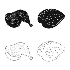 Isolated object of product and poultry symbol. Collection of product and agriculture    vector icon for stock.
