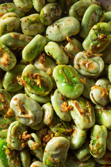 Homemade Garlic Sauteed Fava Beans