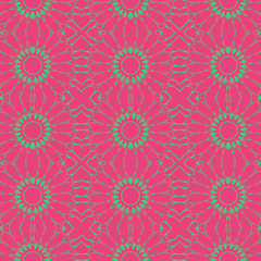 green and pink color floral spring pattern