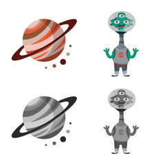 Vector design of astronomy and technology  logo. Collection of astronomy and sky stock symbol for web.