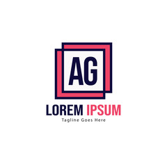 AG Letter Logo Design. Creative Modern AG Letters Icon Illustration