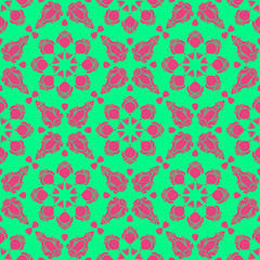 Floral beauty pattern with abstract geometric form