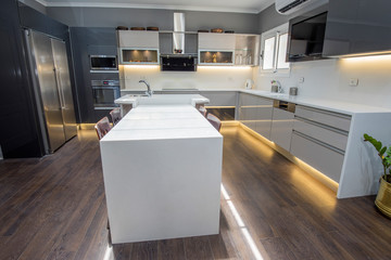 Modern kitchen design in a luxury apartment