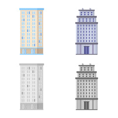 Vector illustration of municipal and center symbol. Set of municipal and estate   stock vector illustration.