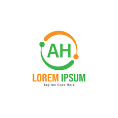 AH Letter Logo Design. Creative Modern AH Letters Icon Illustration