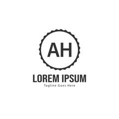 AH Letter Logo Design. Creative Modern AH Letters Icon Illustration