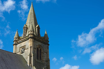 Fototapeta na wymiar church spire blue sky