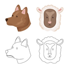 Isolated object of agriculture and breeding icon. Collection of agriculture and organic  stock symbol for web.