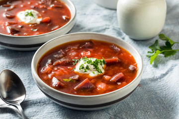 Homemade Russian Beet Borscht Soup