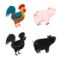 Vector illustration of breeding and kitchen  logo. Set of breeding and organic  stock vector illustration.