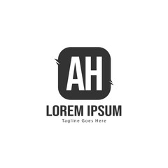 AH Letter Logo Design. Creative Modern AH Letters Icon Illustration