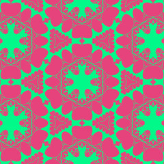 Floral beauty sprig pattern with pink and green color