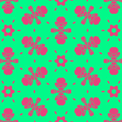 Obraz premium Floral beauty sprig pattern with pink and green color