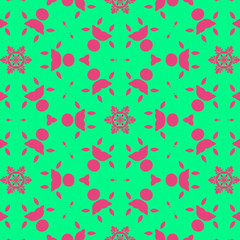 Floral beauty sprig pattern with pink and green color