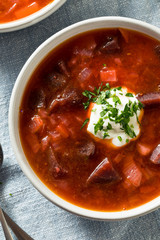 Homemade Russian Beet Borscht Soup