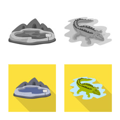 Vector illustration of nature  and fun  symbol. Collection of nature  and entertainment vector icon for stock.