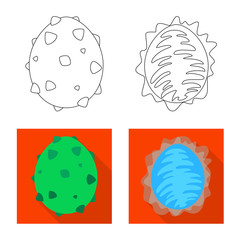 Vector illustration of animal and prehistoric logo. Set of animal and cute  vector icon for stock.