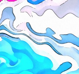 Fototapeta premium Abstract marble watercolor background. Wavy texture pattern. Artistic elements artwork. Dynamic pastel waves very colorful and stylish. Graphic art backdrop. Fun wallpaper. Modern design template.