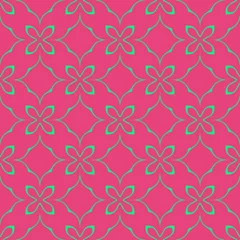Kissenbezug Floral beauty sprig pattern with pink and green color © AnaMaria