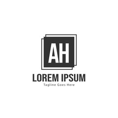 AH Letter Logo Design. Creative Modern AH Letters Icon Illustration