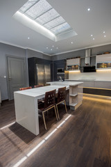 Modern kitchen design in a luxury apartment