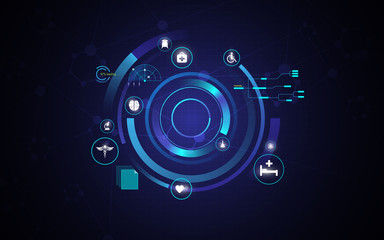 HUD UI interface abstract medical futuristic data info design concept