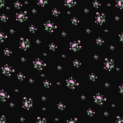 Watercolor seamless pattern a bouquet of roses and buds-6. An invitation card for a wedding, birthday and other holidays. Beautiful spring background.