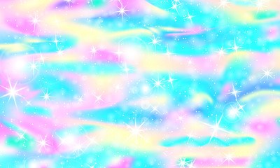 Unicorn rainbow. Mermaid background.