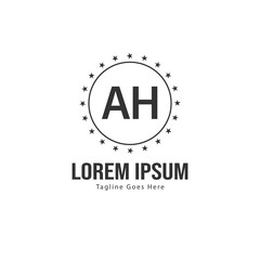 AH Letter Logo Design. Creative Modern AH Letters Icon Illustration
