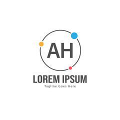 Obraz premium AH Letter Logo Design. Creative Modern AH Letters Icon Illustration