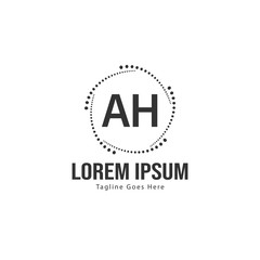 AH Letter Logo Design. Creative Modern AH Letters Icon Illustration