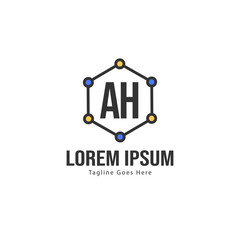 AH Letter Logo Design. Creative Modern AH Letters Icon Illustration