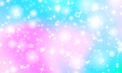 Unicorn rainbow background. Holographic sky