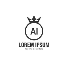 AI Letter Logo Design. Creative Modern AI Letters Icon Illustration