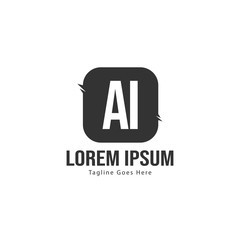 AI Letter Logo Design. Creative Modern AI Letters Icon Illustration