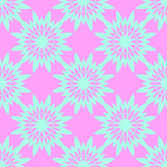 Blue and pink pastel happy fabric pattern