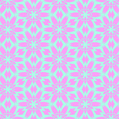 Blue and pink pastel happy fabric pattern