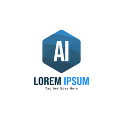 AI Letter Logo Design. Creative Modern AI Letters Icon Illustration
