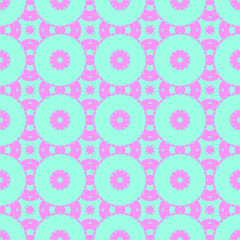 Blue and pink pastel happy fabric pattern